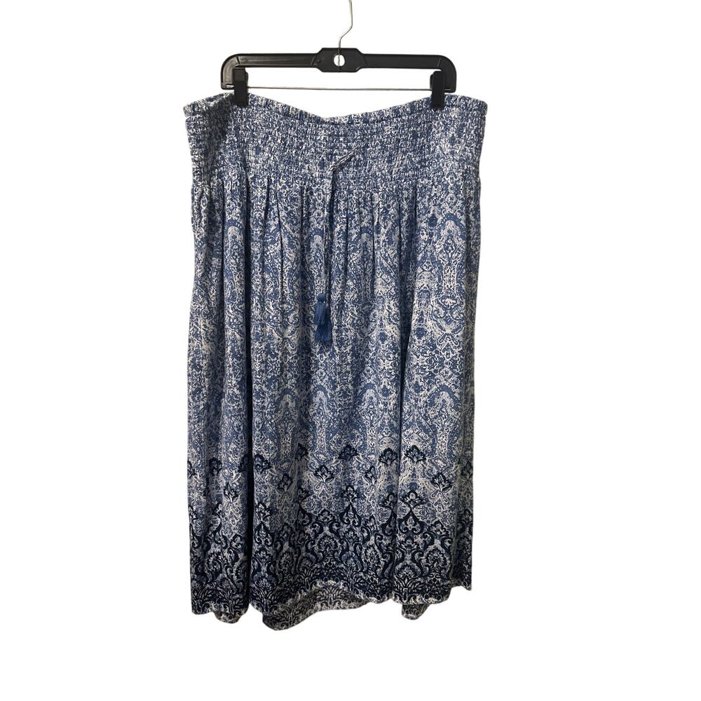 ⭐️ Women’s J. Jill Blue Printed Boho Midi Skirt. Size 2XL